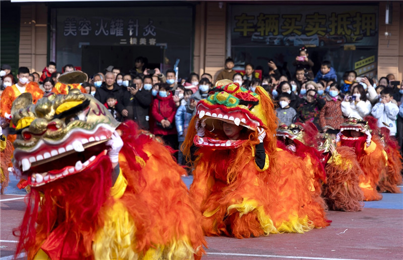 三门峡灵宝市涧西区：欢欢喜喜过大年 热热闹闹庆新春_fororder_舞狮表演 王海军 摄