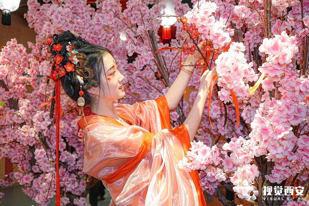 让花朝节的氛围萦绕春日古城 长安十二时辰街区举行“锦衣霓裳·游长安”活动