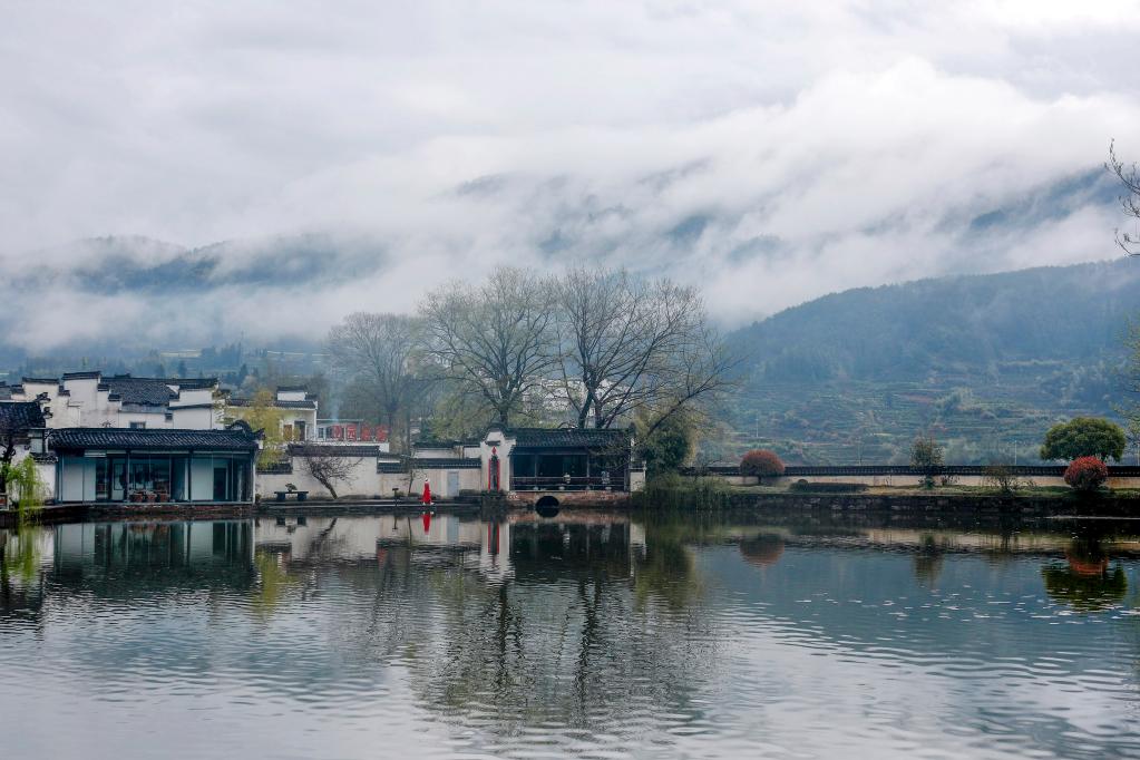 安徽黄山：雨后古村春色美