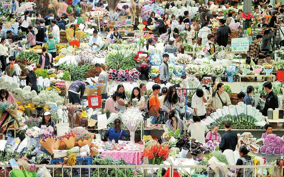 昆明国际花拍中心日交易量500万枝_fororder_0d12