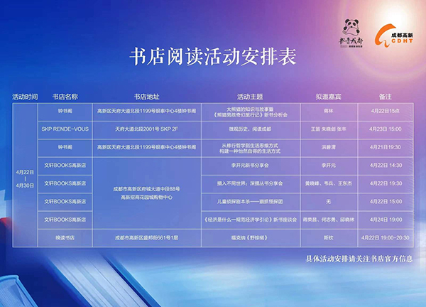 成都高新区2023全民阅读系列活动正式启动_fororder_书店阅读活动安排表+供图+成都高新区党群工作部