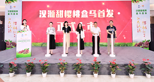 （张）2023年汉源甜樱桃优势农产品发布会暨汉源甜樱桃盒马首发上市发布会在成都举行_fororder_启动仪式现场-供图-汉源县委宣传部