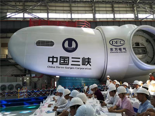 【湖北】【供稿】国内最大海上风电机组在福建三峡海上风电国际产业园下线