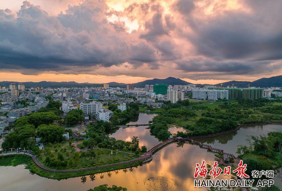 屯昌：湿地公园成为市民消暑好去处