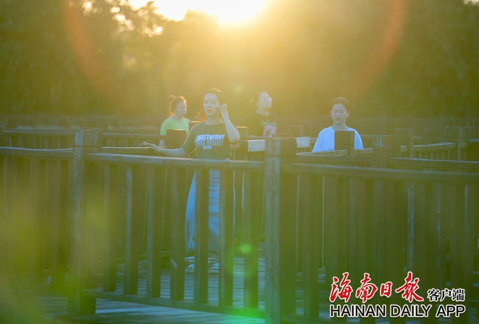 屯昌：湿地公园成为市民消暑好去处