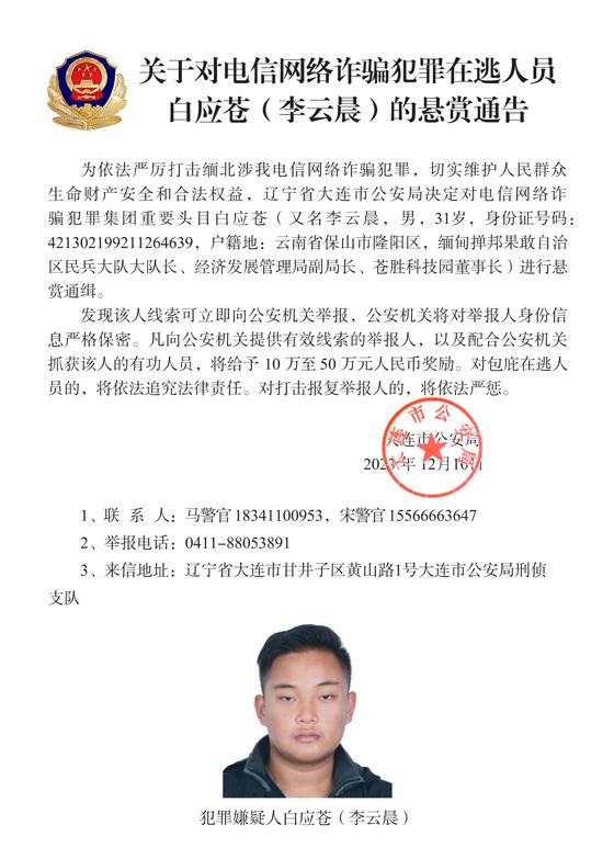 公安机关公开通缉10名缅北果敢自治区电信网络诈骗犯罪集团重要头目