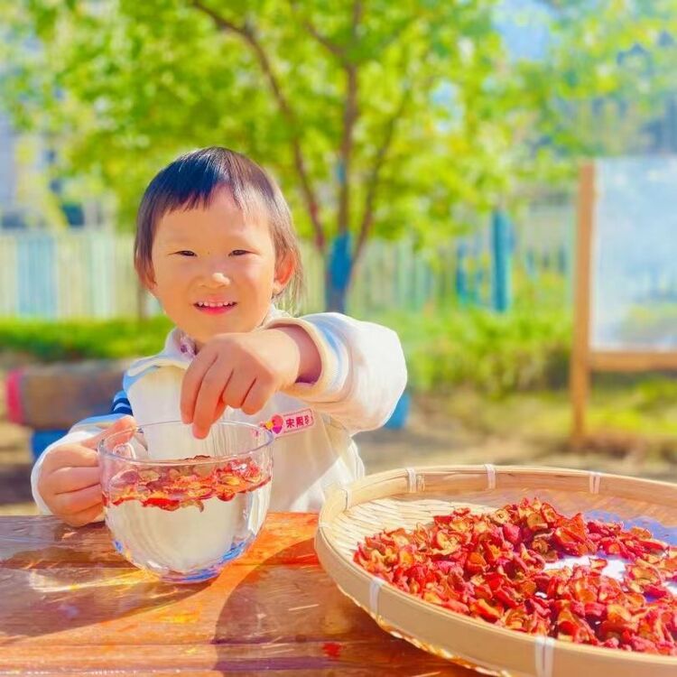 济南市经五路幼教集团泉秀分园举办班级特色活动_fororder_图九小朋友制作山楂干