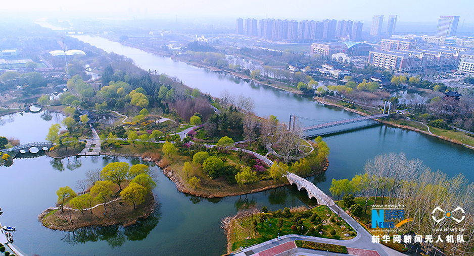 春色满园 航拍宿迁黄河公园