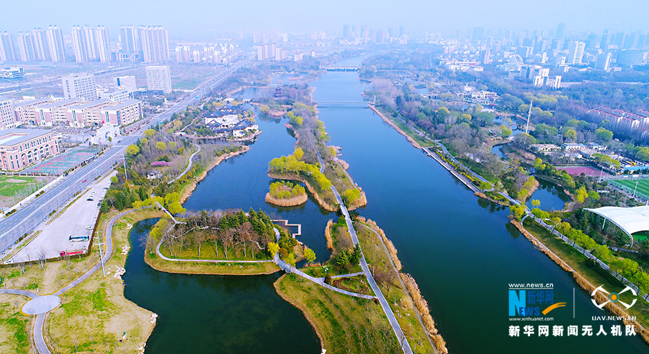 春色满园 航拍宿迁黄河公园