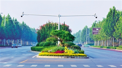 【中原名景-图片】【图说3】郑开大道打造绿地景观