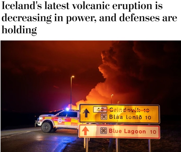 冰岛火山再次喷发 大批游客被迫疏散