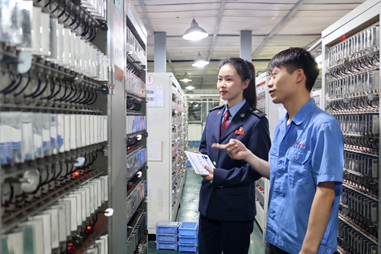 贵州织金：税务护航重点项目加快建设_fororder_推动税费支持政策直达快享，引“政策活水”浇灌新能源企业，切实为企业高质量发展注入“税动能”。图为税务干部前往贵州贵航新能源科技有限公司了解车间生产工艺，收集企业的“急难愁盼”问题，全心全力为纳税人缴费人解难题、送服务。