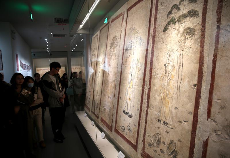唐韩休墓壁画首次对外集中展出 目前暂时只对科研相关人员开放