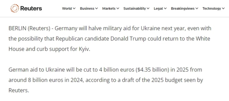 德国联邦政府公布最新财政预算计划 对乌克兰军援将削减一半_fororder_7