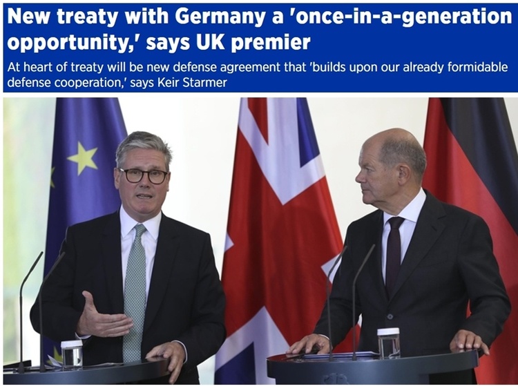 德英加强防务等领域合作 英国希望借此改善与欧盟关系
