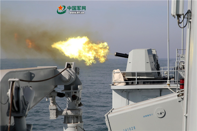 猛图来袭！北海舰队某驱逐舰支队宜昌舰实弹射击训练
