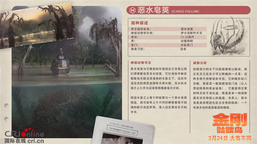 《金刚：骷髅岛》预告海报双发  群兽乱战全面升级