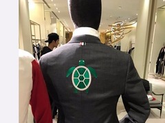 谢杏芳微博晒绿毛龟西服 网友：要买给林丹穿？