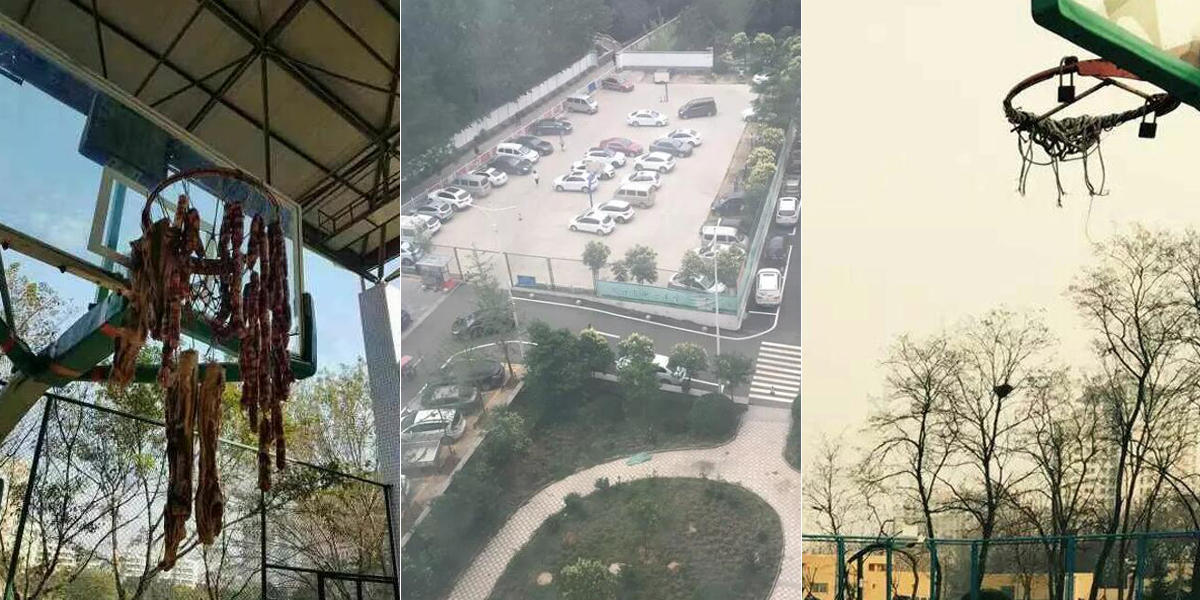 篮球场只被广场舞霸占？ 更奇葩的在这呢(图)