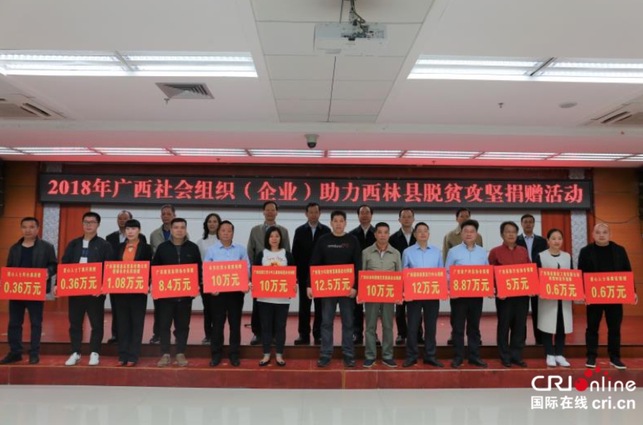 [唐已审][供稿]广西社会组织（企业）捐赠112万元助百色西林脱贫攻坚