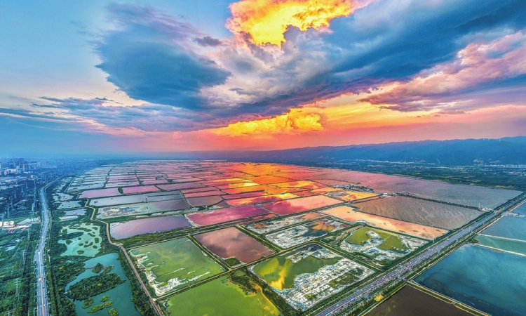 夕阳美景_fororder_夕阳盐湖