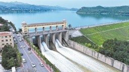 山东淄博：太河水库 提闸调洪