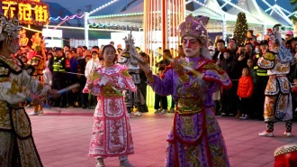 龙抬头舞英歌 济南环联夜市上演非遗盛宴