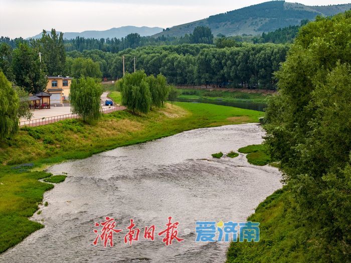 初秋济南玉符河畔：水清草盛景如画