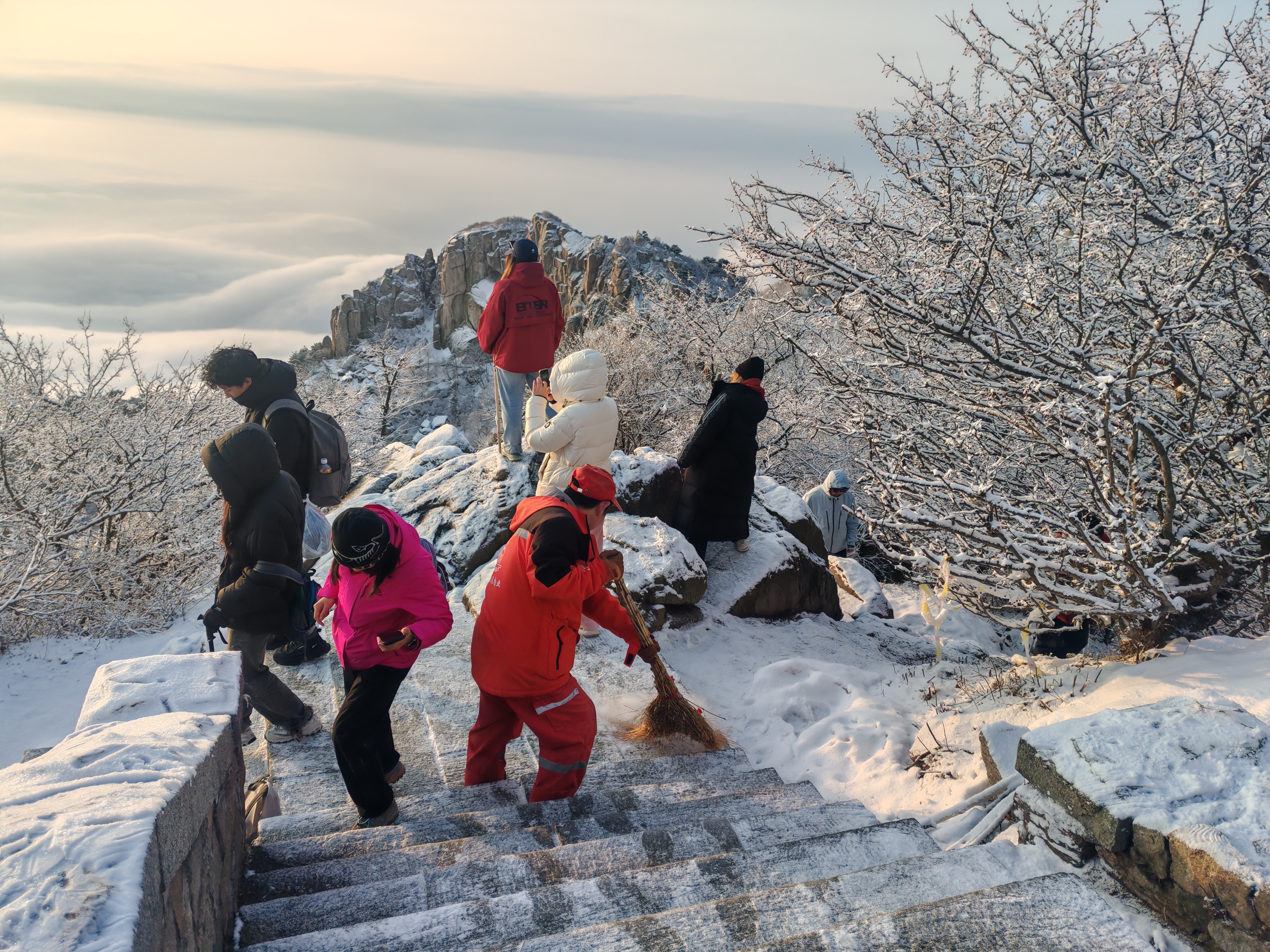 雪后泰山披银装 云海日出醉游人_fororder_【雪后泰山】16