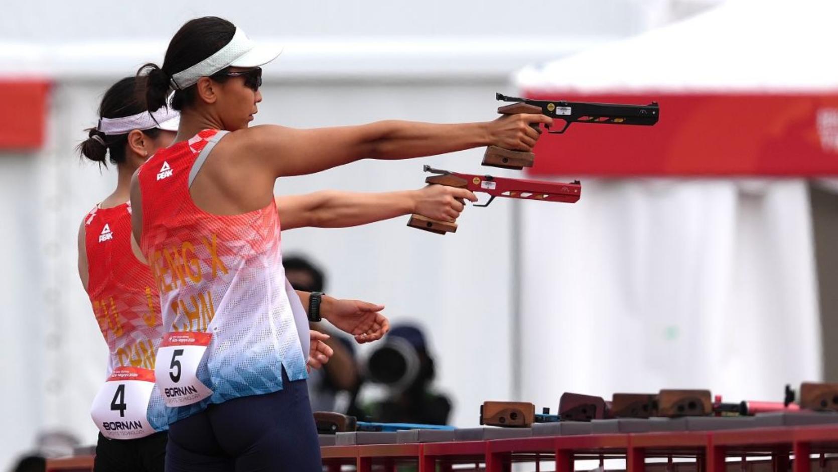 现代五项女子团体夺冠 中国代表团收获第20届亚运会首金