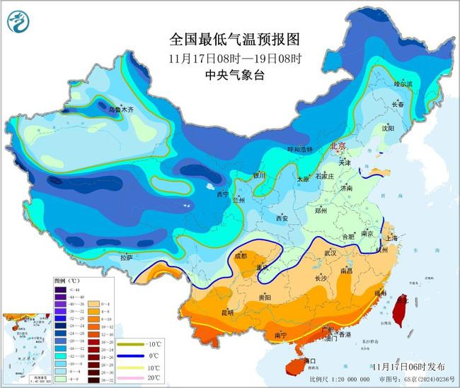寒潮、大风蓝色预警继续发布 江南华南等地部分地区将降温10至12℃ null