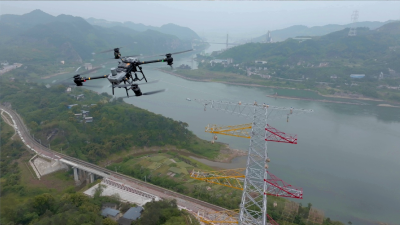 Heavy-Lift Drone Successfully Strings Conductors Across Yangtze River for Chongqing 500 kV Project