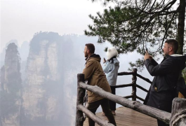 湖南张家界:“洋面孔”陶醉三千奇峰