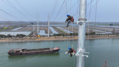 Power Line Relocation Facilitates Waterway Regulation Project in Huai'an