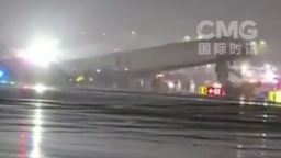 美国纽约一机场发生飞机与车辆相撞事故