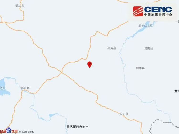 青海海南州兴海县发生3.7级地震 震源深度10公里