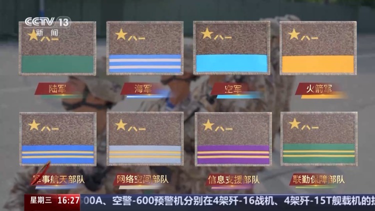 新型后备力量亮相！最齐全的军旗臂章 8大军兵种首次汇聚