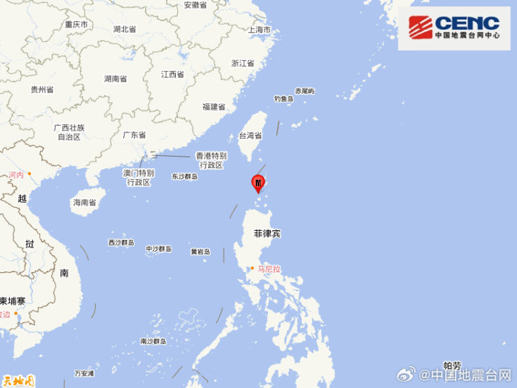 菲律宾群岛地区发生5.5级地震 震源深度30千米