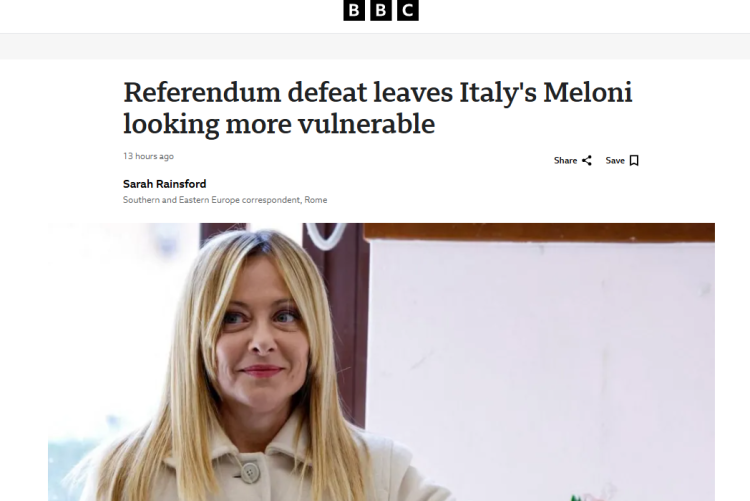 闪评 | 意大利司法公投受挫 对梅洛尼政府影响几何？