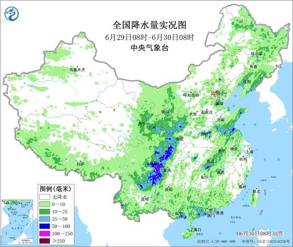四川盆地等地为全国强降雨核心区 今天川渝部分地区有大暴雨