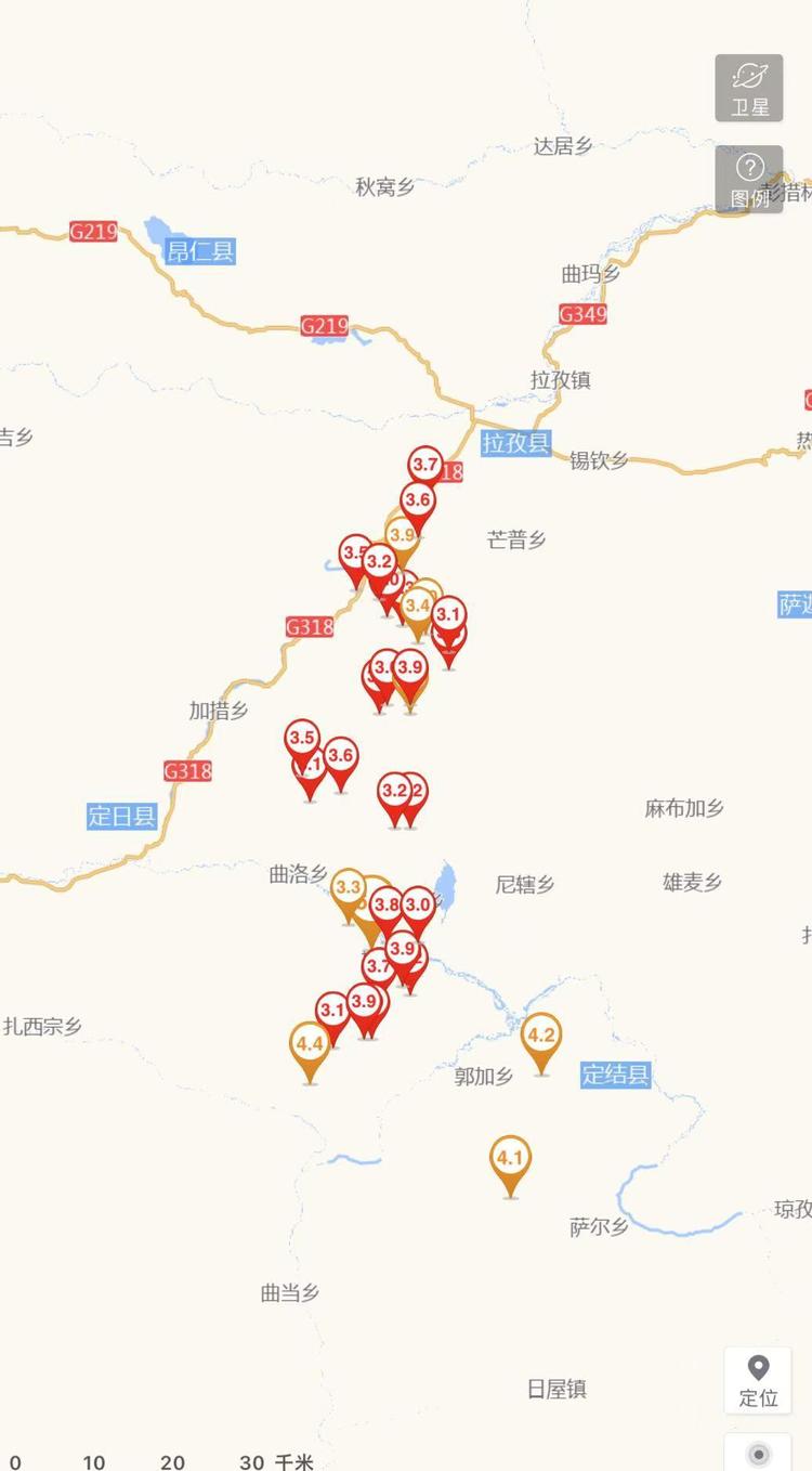 截至今日10时 西藏日喀则共记录到余震660次 最大余震4.4级