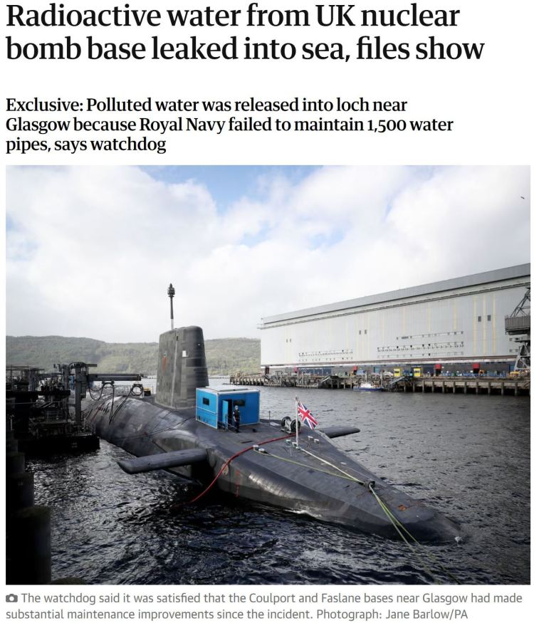 英国海军基地“严重核事故”引发担忧