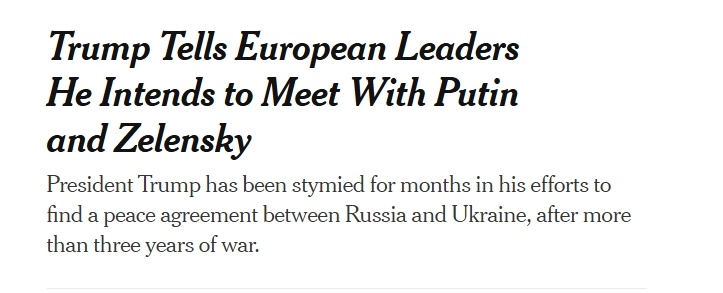 消息人士称特朗普计划最早下周与普京和泽连斯基会面