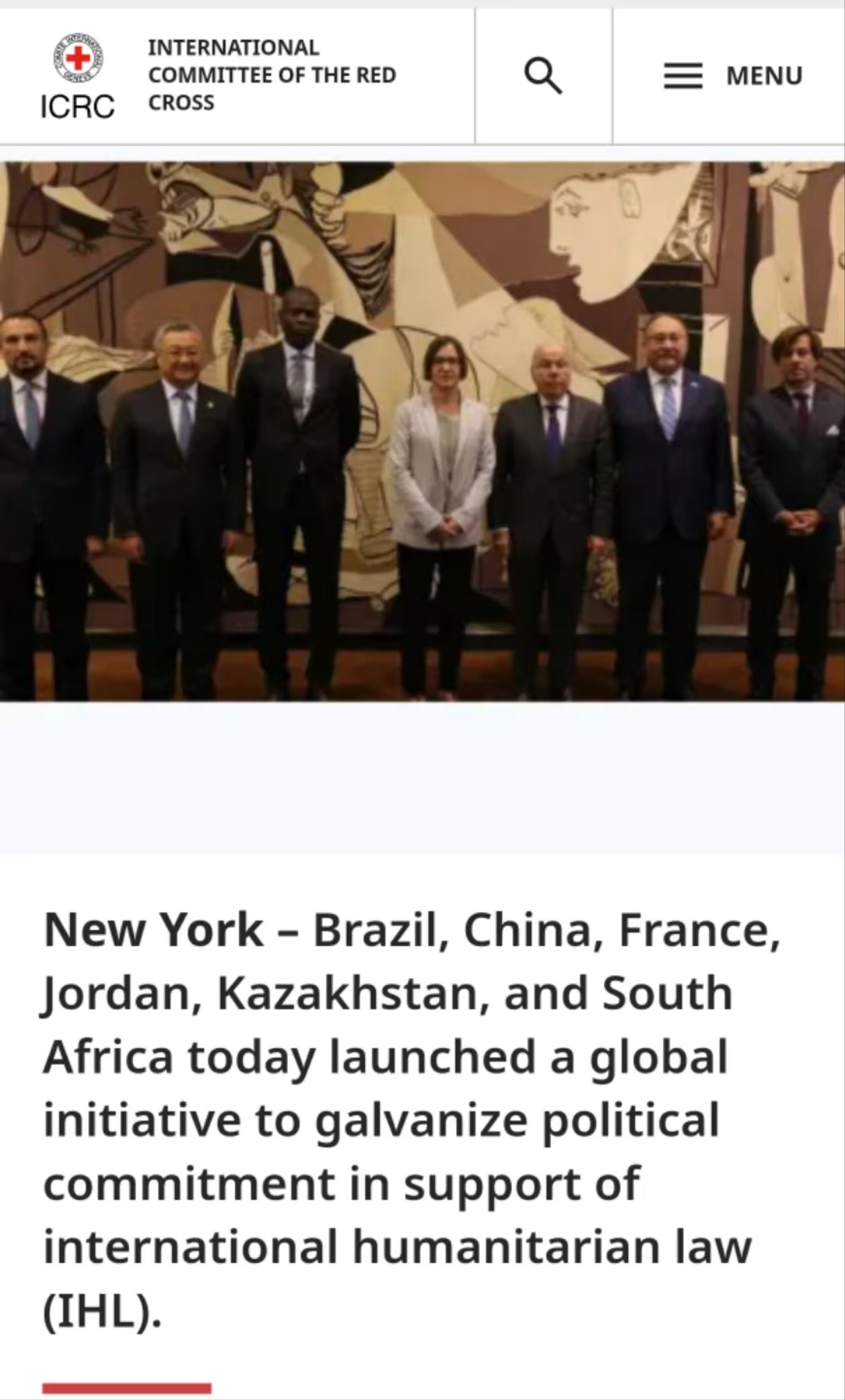 全球洞察｜ICRC主席中国特使：中国大力支持国际人道主义行动值得赞赏
