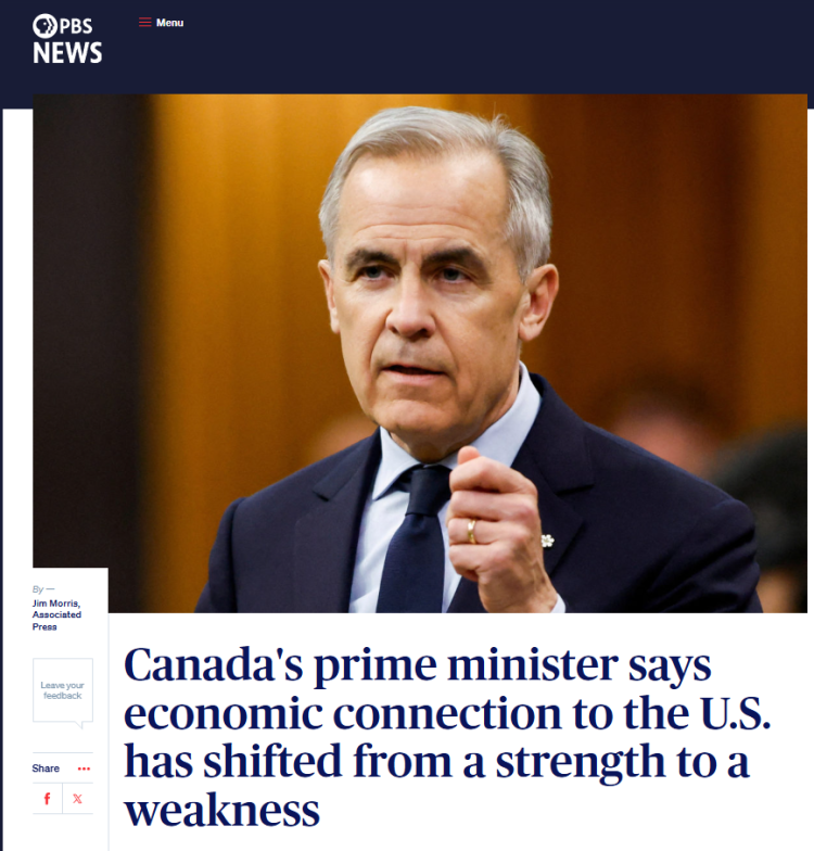 闪评 | 从优势到劣势 卡尼为何点破加拿大对美依赖？