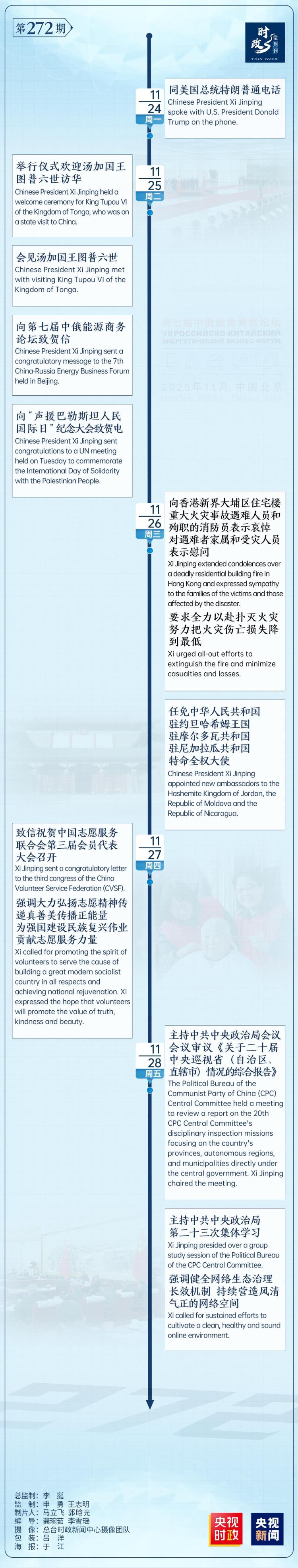 时政微周刊丨总书记的一周（11月24日—11月30日）