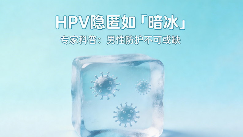 HPV隐匿如“暗冰” 专家科普：男性防护不可或缺_fororder_jimeng-2026-04-10-2230-HPV隐匿如“暗冰” 专家科普：男性防护不可或缺——请根据标题，生成一张图片，不...