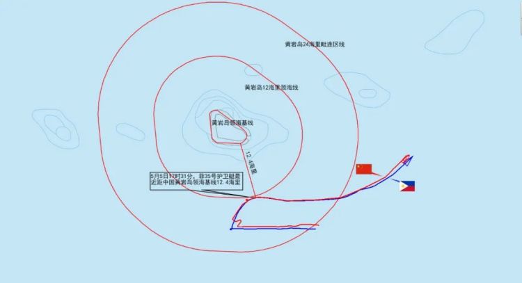 菲律宾护卫艇企图侵闯中国黄岩岛领海 南部战区发布航迹示意图回应_fororder_640