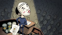 【Caricatura editorial】Máscara del “pacifismo nuclear”