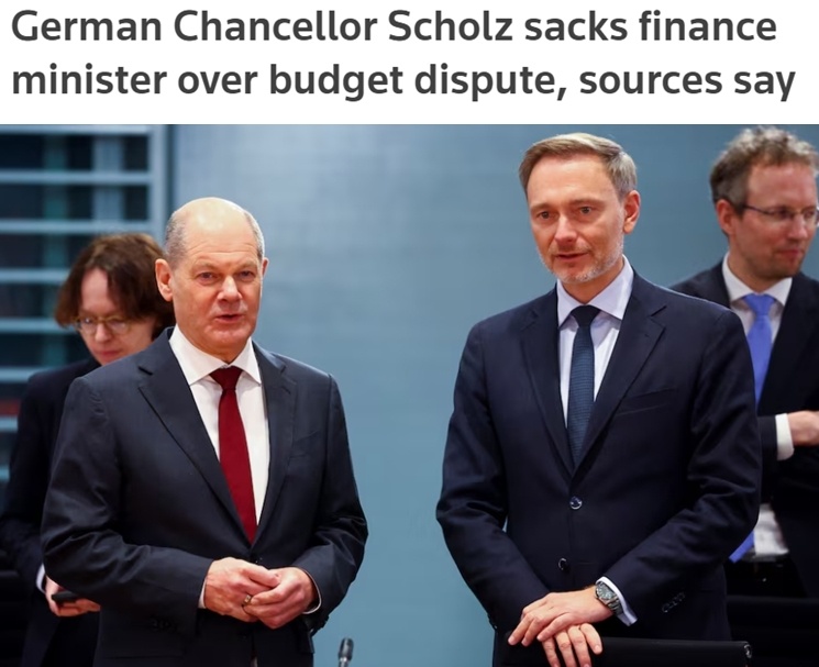 德国执政联盟内讧加剧！财政部长被解职 提前大选可能性加大